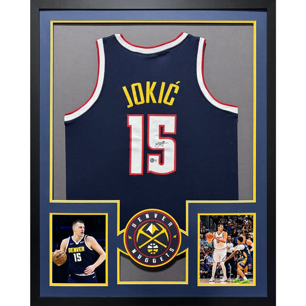 Nikola Jokic Autographed Signed Framed Denver Nuggets Jersey BECKETT