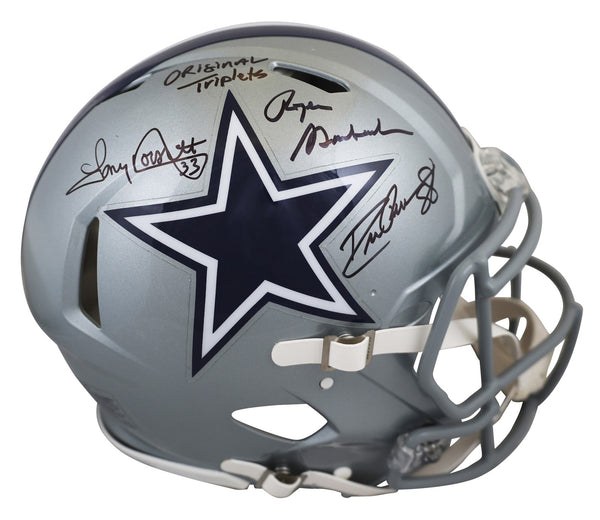 Cowboys (3) Pearson, Staubach & Dorsett Signed F/S Speed Proline Helmet BAS Wit