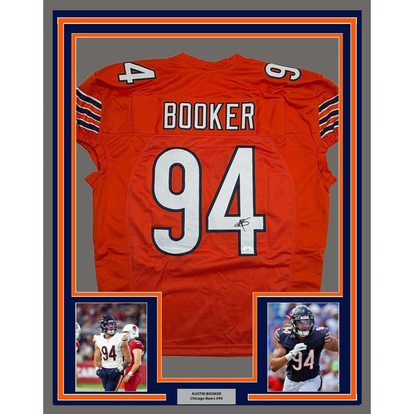 Framed Autographed/Signed Austin Booker 35x39 Chicago Orange Jersey JSA COA