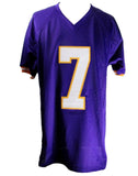 Randall Cunningham Signed Vikings Purple Custom Football Jersey JSA 163807