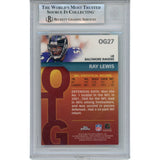 Ray Lewis Autographed 2002 Topps Chrome #OG27 Trading Card Slab Beckett 53474