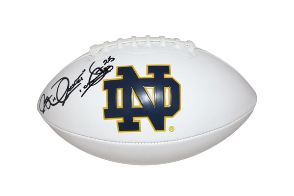 Rocket Ismail Signed Notre Dame Fighting Irish Logo Football BAS 42815