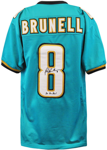 Mark Brunell Signed Teal Custom Football Jersey w/3x Pro Bowl - (SCHWARTZ COA)