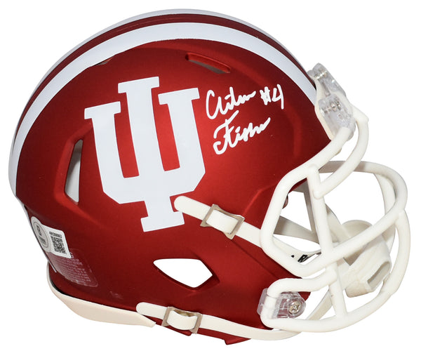 AIDEN FISHER AUTOGRAPHED INDIANA HOOSIERS SPEED MINI HELMET BECKETT