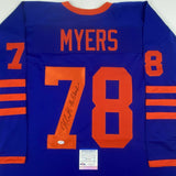 Autographed/Signed NICK CASTLE Michael Myers Halloween Blue Jersey PSA/DNA COA