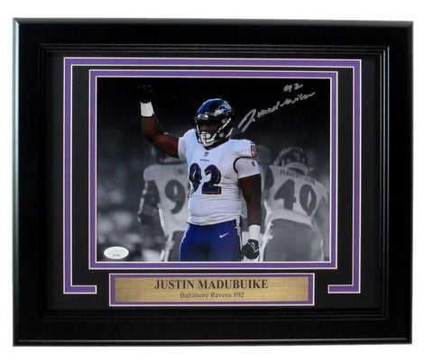 Justin Madubuike Signed 8x10 Photo Baltimore Ravens Framed JSA 187250
