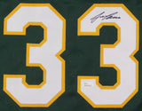 Jose Canseco Signed Oakland Athletics Green Jersey (JSA COA) Bash Brothers / A's