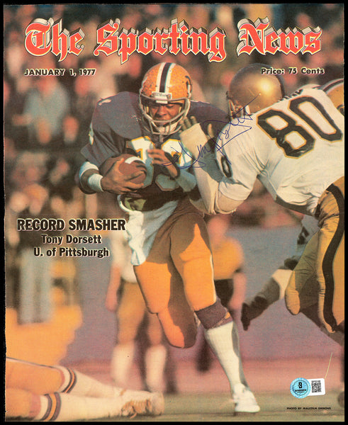 Tony Dorsett Autographed Sporting News Cover Pittsburgh Beckett BAS QR #BP55198
