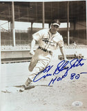 Enos Slaughter Autographed /Inscribed HOF 85 St. Louis Cardinals 8x10 Photo JSA