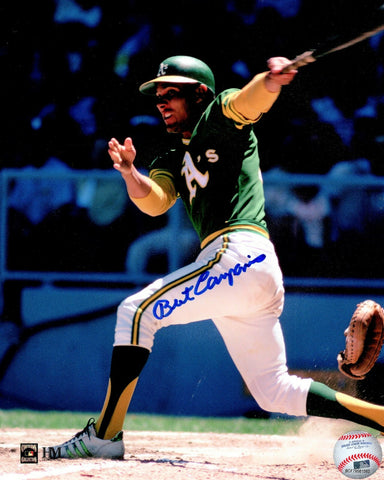 Oak Athletics WS Champ BERT CAMPANERIS Signed 8x10 Action photo #1 AUTO