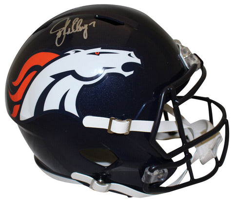 John Elway Autographed/Signed Denver Broncos F/S Speed Helmet Beckett 38751