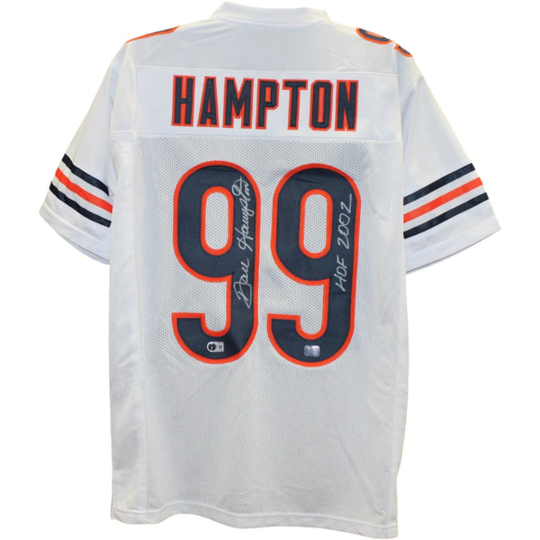 Dan Hampton Autographed Pro Style White Sz XL Jersey 2002 HOF Beckett WIT 58505