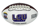 Nick Saban Signed/Inscr 2004 NCAA Champs LSU Logo Football PSA/DNA 205160