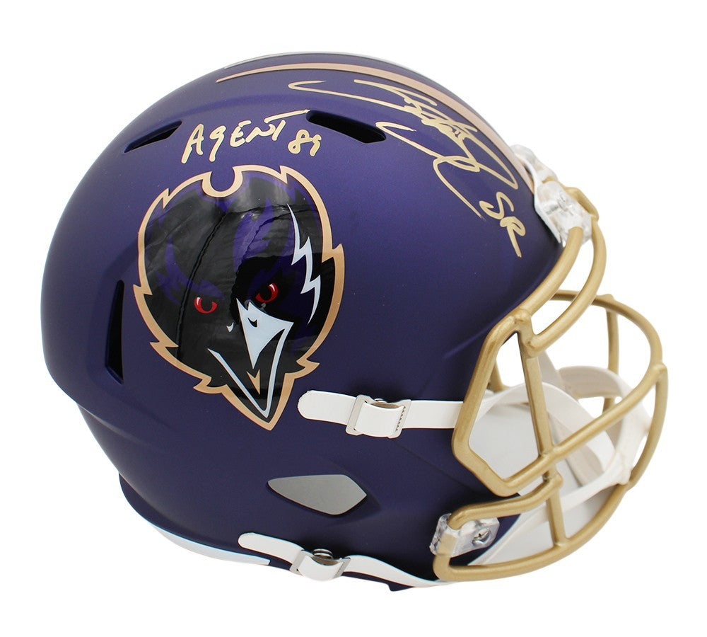 Steve Smith Sr Signed Raven Speed Full Size Alternate Helmet w- Agent ...