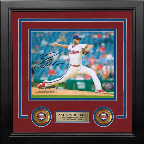 Zack Wheeler Phillies Autographed Signed 8x10 Framed Photo Fanatics COA