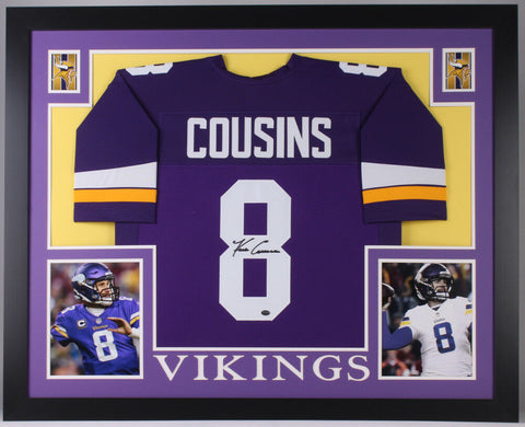 Kirk Cousins Signed Minnesota Vikings 35x43 Custom Framed Jersey (GTSM Hologram)