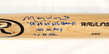 Maury Willis Stats Autographed Blonde Rawlings Pro Baseball Bat- JSA W Auth