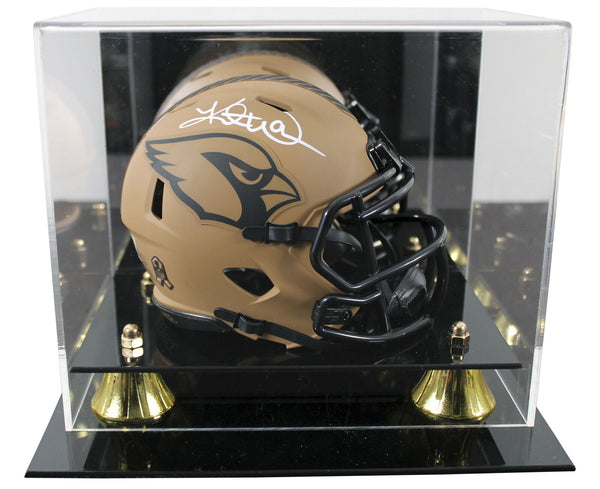 Cardinals Kurt Warner Signed Salute To Service II Mini Helmet W/ Case BAS Wit