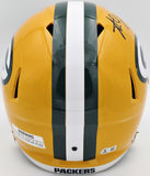 Aaron Jones Autographed Packers Yellow Full Size Helmet Beckett Witness 1W406046