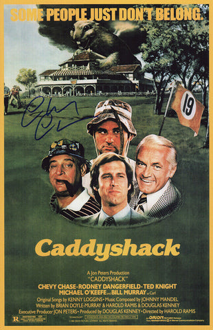 Chevy Chase Signed 'Caddyshack' 11x17 Movie Poster (In Blue) - (SCHWARTZ COA)