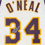 Shaquille O'Neal Lakers Signed White Mitchell & Ness 2002-2003 Swingman Jersey