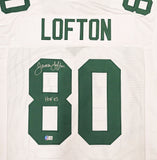 PACKERS JAMES LOFTON AUTOGRAPHED WHITE JERSEY "HOF 03" BECKETT WITNESS 234508