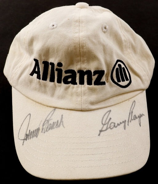 Johnny Bench & Gary Player Signed Allianz Hat / Cap (JSA COA) 2 Hall of Famers