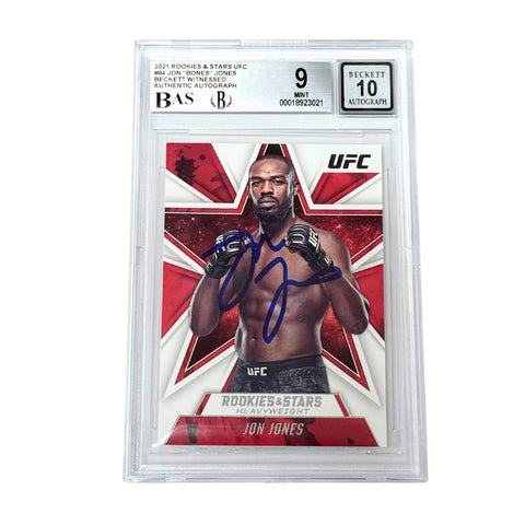 Jon Jones Signed 2021 Panini Rookies & Stars UFC #84 - BGS 9 AUTO WITNESSED