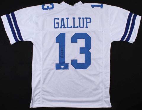 Michael Gallup Signed Cowboys White Jersey (JSA COA) Dallas 2018 3rd Rd Pick W.R