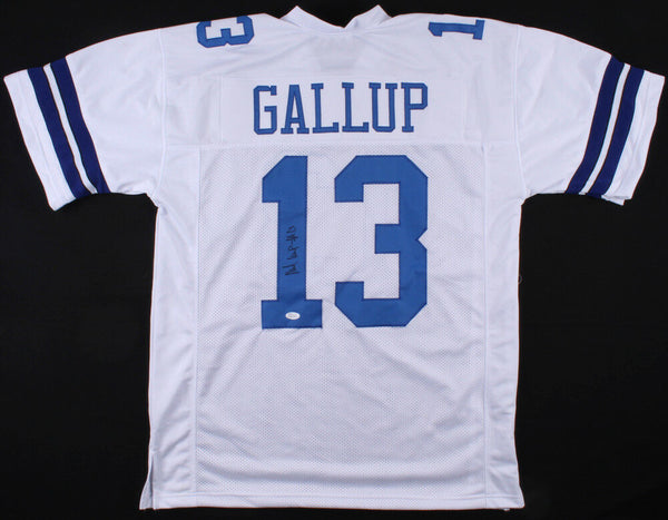 Michael Gallup Signed Cowboys White Jersey (JSA COA) Dallas 2018 3rd Rd Pick W.R