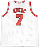 CHICAGO BULLS TONI KUKOC AUTOGRAPHED WHITE JERSEY "HOF 21" JSA STOCK #215748
