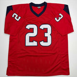 Autographed/Signed Arian Foster Houston Red Football Jersey Beckett BAS COA