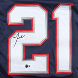 Jaylinn Hawkins Signed New England Patriots Jersey (Beckett) Defensive Back