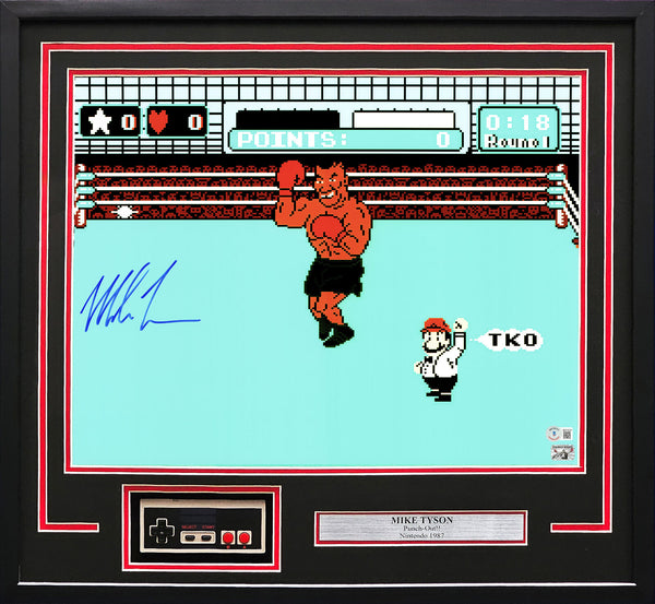 MIKE TYSON AUTOGRAPHED FRAMED 16X20 PUNCH-OUT!! PHOTO CONTROLLER BECKETT 230195