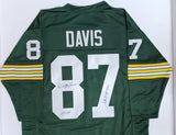 Packers WILLIE DAVIS Signed Custom Green Throwback Jersey AUTO w/ HOF + SB -JSA