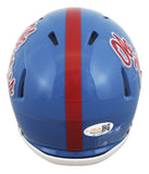 Ole Miss Kewan Lacy Signed Powder Blue Speed Mini Helmet JSA Witness #WC730991