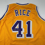 Autographed/Signed Glen Rice Los Angeles LA Yellow Jersey Beckett BAS COA
