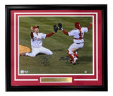 Brad Lidge Ruiz Signed Framed Phillies 08 World Series Photo Last Out PSA/DNA