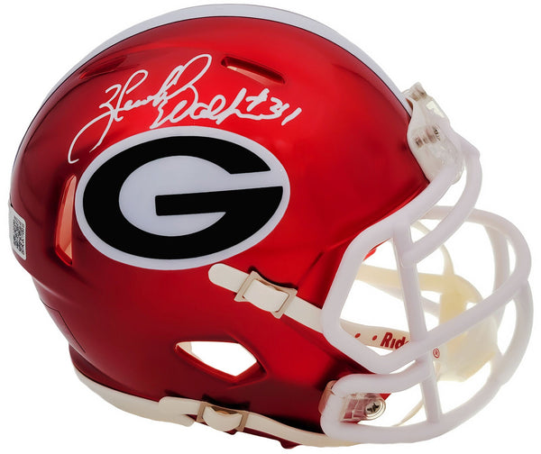 HERSCHEL WALKER AUTOGRAPHED GEORGIA FLASH RED SPEED MINI HELMET BECKETT 202150