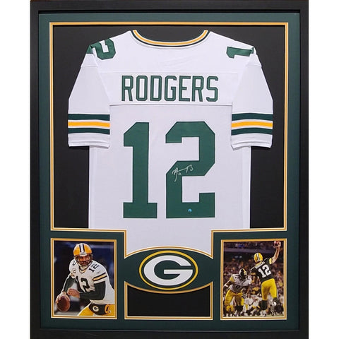 Aaron Rodgers Autographed Signed Framed Green Bay Packers Jersey STEINER
