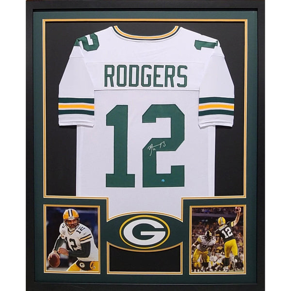 Aaron Rodgers Autographed Signed Framed Green Bay Packers Jersey STEINER