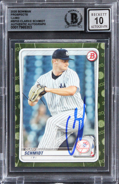 Royals Clarke Schmidt Signed 2020 Bowman PC #BP53 Card Auto 10! BAS Slabbed