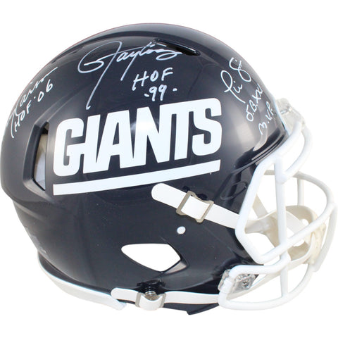 Lawrence Taylor Simms Carson Signed New York Giants Pro Helmet Beckett 51290