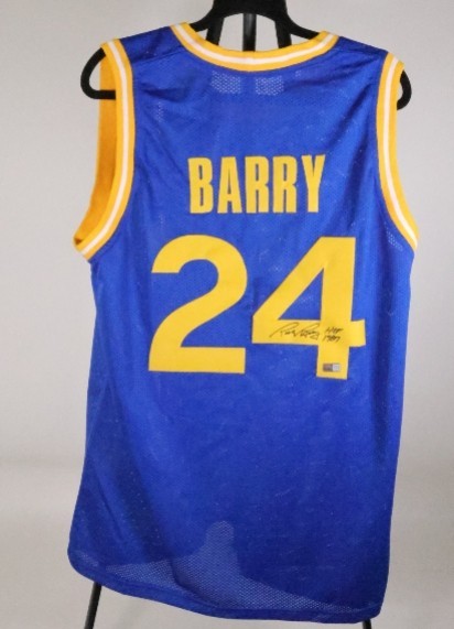 Rick Barry Autographed Golden State Warriors Blue Jersey "HOF 1987" TriStar COA
