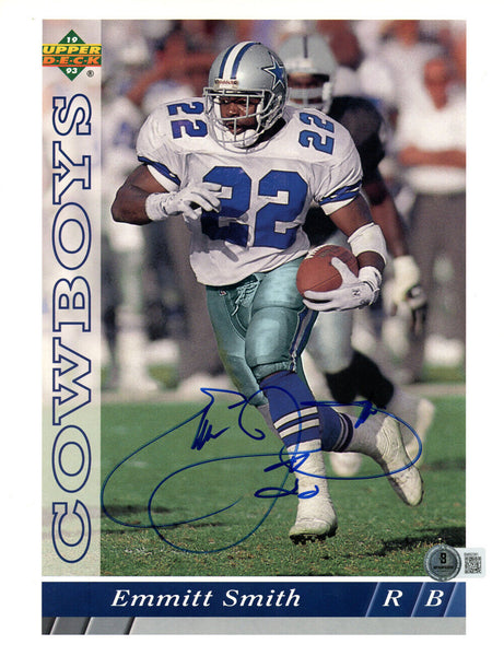 Emmitt Smith Autographed Dallas Cowboys 9x11 Photo Beckett 47950