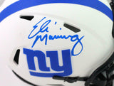Eli Manning Autographed New York Giants Lunar Speed Mini Helmet- Fanatics W*Blue