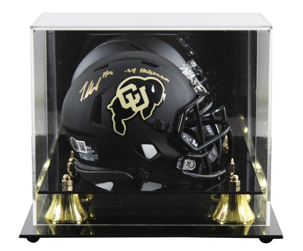 Colorado Travis Hunter "24 Heisman" Signed Black Speed Mini Helmet W/ Case BAS W