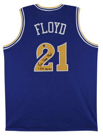 Eric "Sleepy" Floyd "1987 NBA All-Star" Signed Blue Pro Style Jersey BAS Witness
