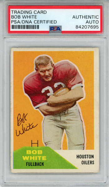 Bob White Autographed 1960 Fleer #4 Rookie Card PSA Slab 43600