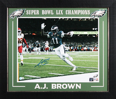 Eagles A.J. Brown Authentic Signed 16x20 Horizontal Framed Photo BAS Witnessed